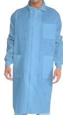 Disposable 3-layer SMS laboratory coats with 3 packets, Knit Cuff, 25/case