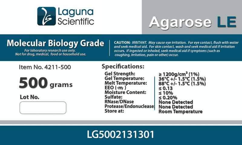 Agarose LE, Molecular biology grade - laguna scientific