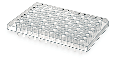 96-Well PCR Plate, Half Skirt with single notch - laguna scientific